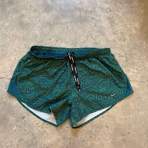 Nike Green Patterned Athletic Shorts